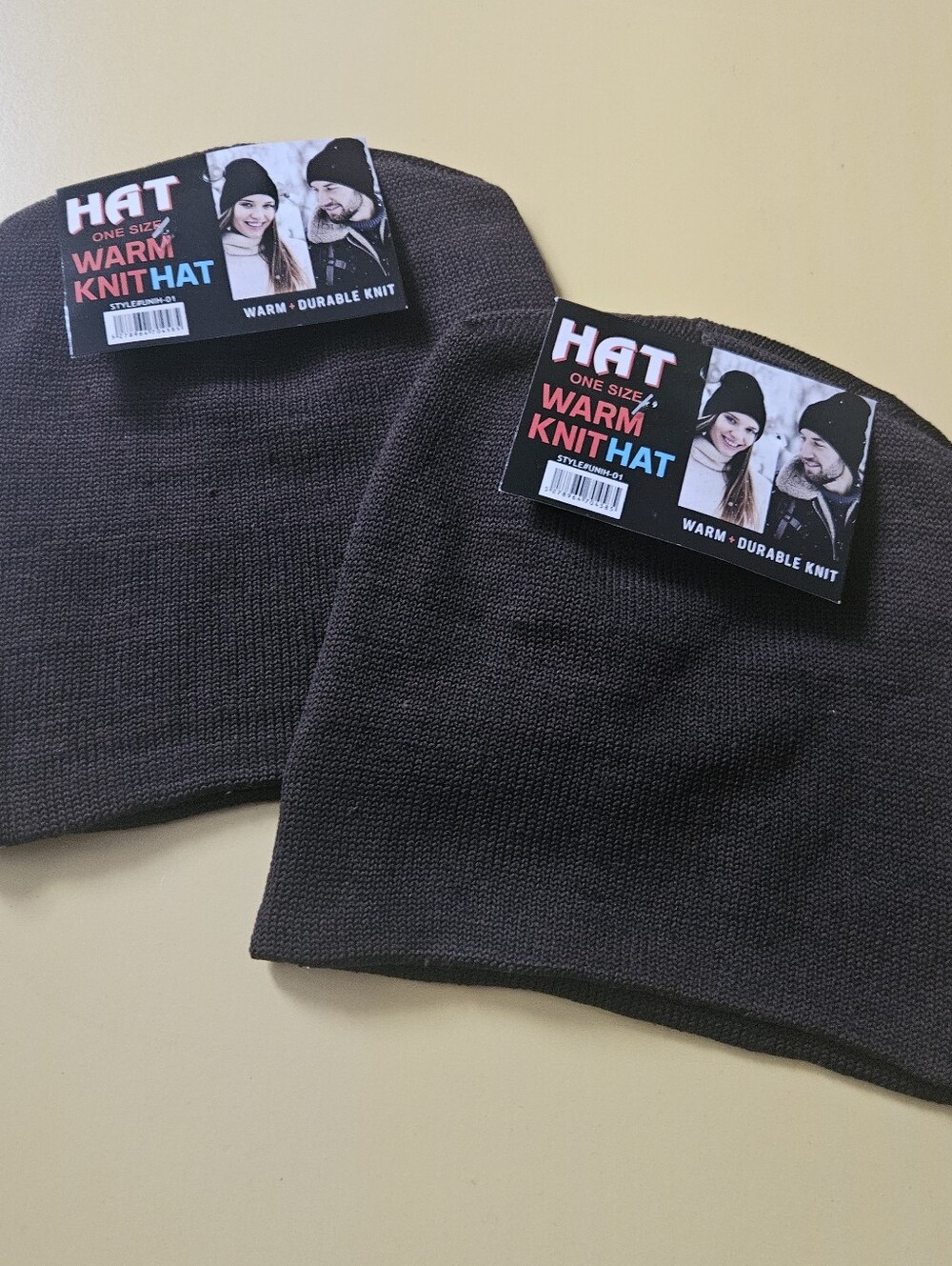 Warm Knit Hat - Brown Bundle Of 2.